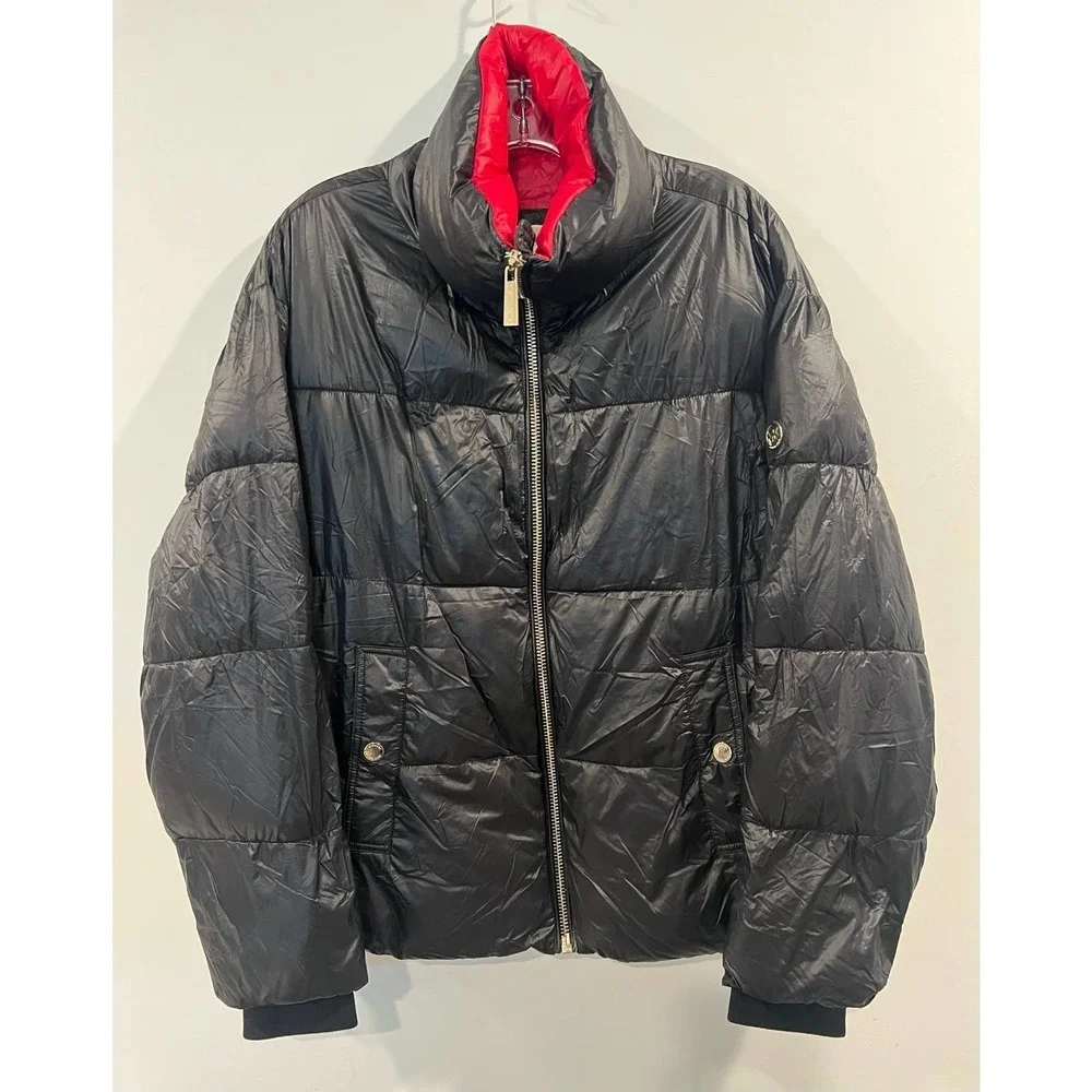 Michael Kors‎ women's Black with red lining puffer Jacket size Small